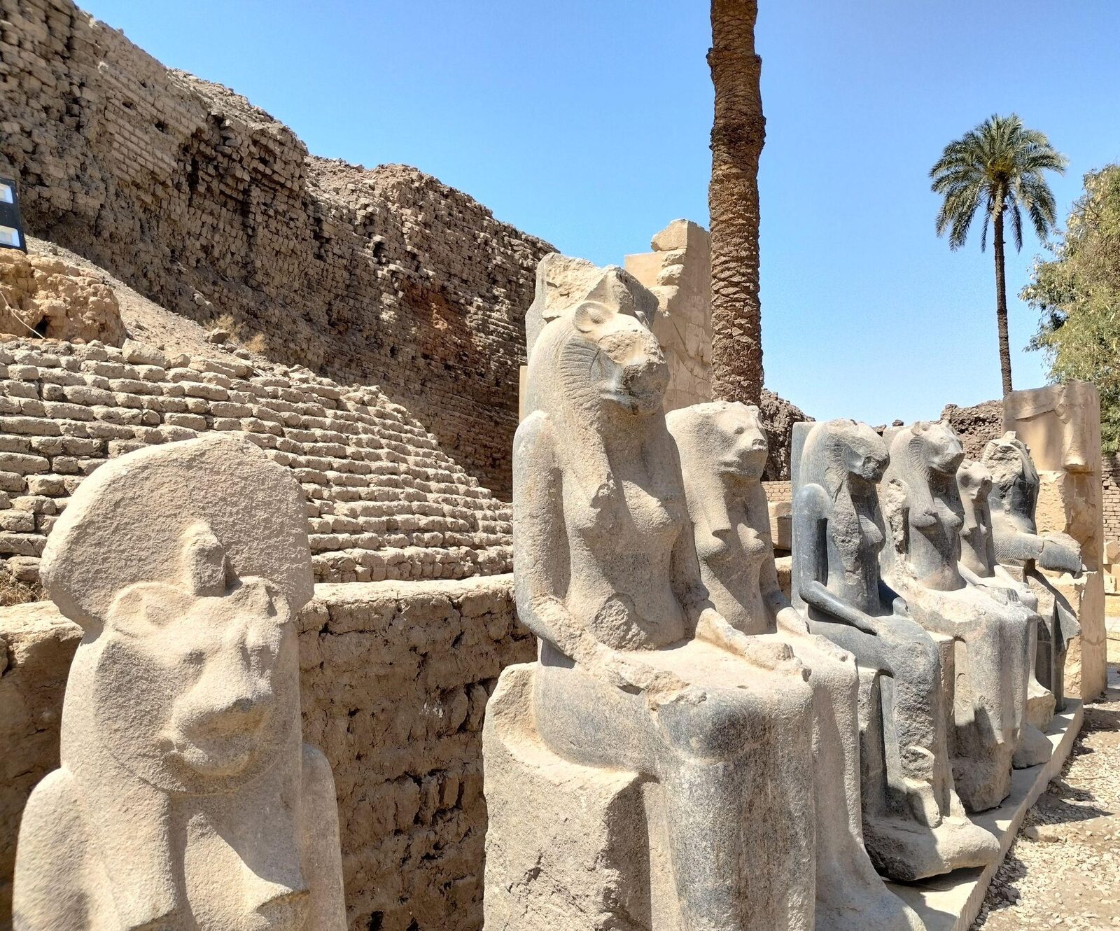Row of ancient Egyptian statues at Luxor Temple