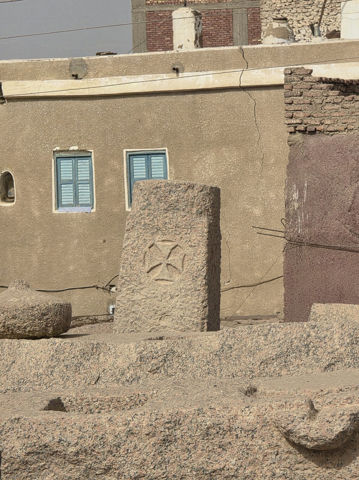 A Templar cross carved in stone on Elephantine Island