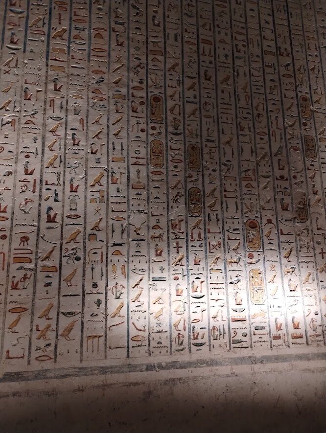 Hieroglyphs of Thoth carved in a tomb in the Valley of the Kings